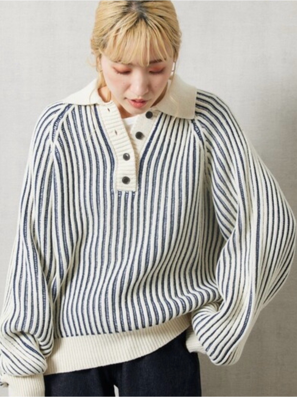 Mara Hoffman Juliana Sweater | cream & grey striped | SZ M | Excellent condition